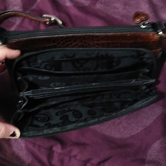 Small Brighton faux leather faux crocodile purse - Picture 3 of 13